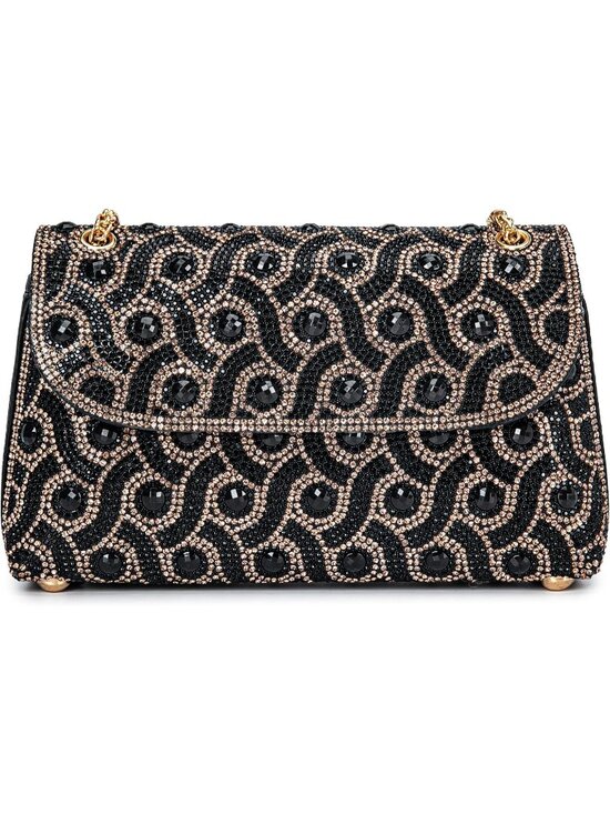 Handbags - 〽️Women's Black Crystals Rhinestone Chain Strap Square Flower Evening Handbags